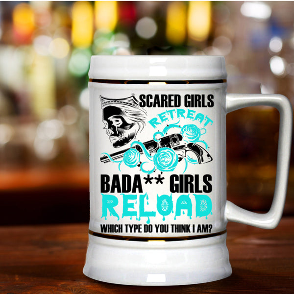 Which Type Do You Think I Am Beer Stein 22oz, Scared Girls Retreat Beer Mug
