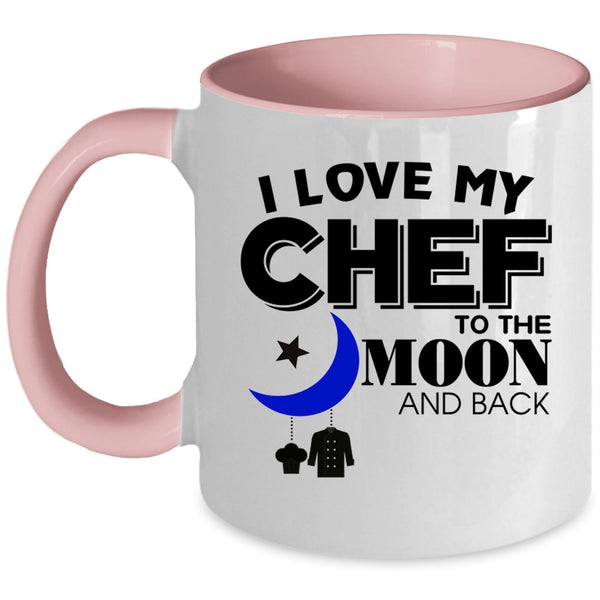 Gift For Chef's Husband Coffee Mug, I Love My Chef Accent Mug