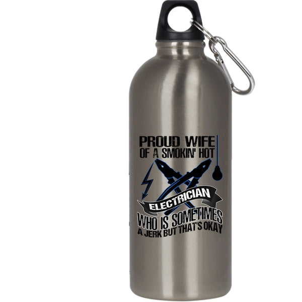 Proud Wife Of A Smoking Hot Electrician 20 oz Stainless Steel Bottle,Cute Wife Outdoor Sports Water Bottle