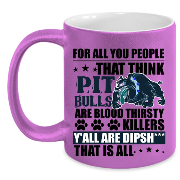 Lovely Pit Bull Lovers Coffee Mug, Cute Pitbulls Accent Mug