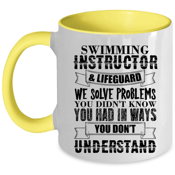 Cool Instructor Coffee Mug, Swimming Instructor And Lifeguard Accent Mug