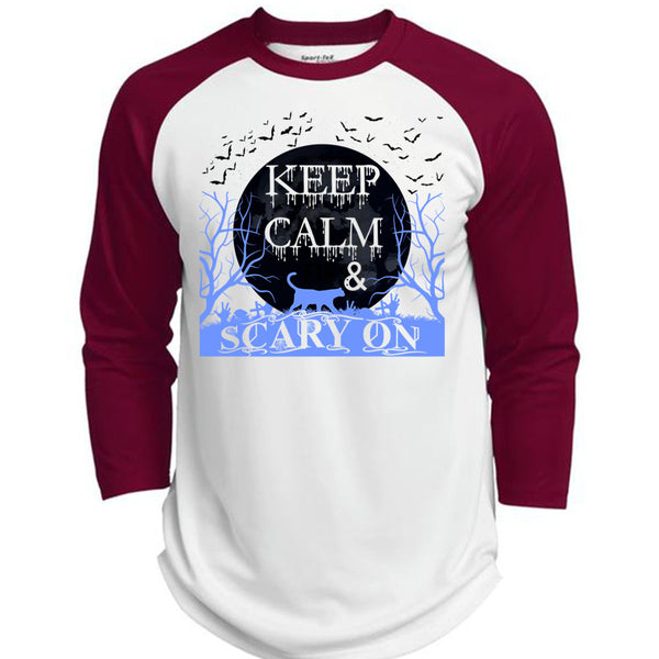 Keep Calm And Scary On T Shirt, Wait For Halloween T Shirt, Awesome T-Shirts  (Polyester Game Baseball Jersey)