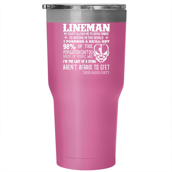 Lineman Tumbler 30 oz Stainless Steel, Awesome Gift For Linemen Travel Mug