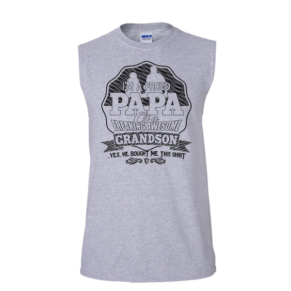 I'm A Proud Papa T Shirt, Gift For Papa Tank Top (Men's Cotton Sleeveless)