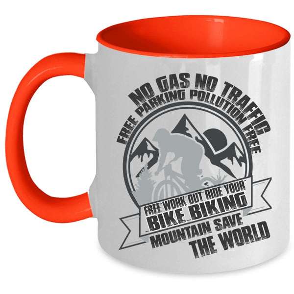 Biking Mountain Save The World Coffee Mug, Ride Your Bike Accent Mug