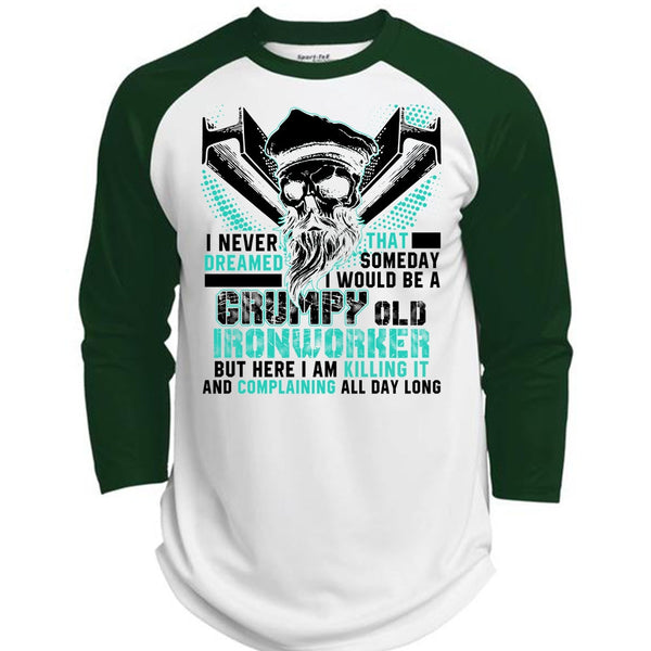 Grumpy Old Ironworker T Shirt, I Love Ironworker T Shirt, Awesome T-Shirts  (Polyester Game Baseball Jersey)
