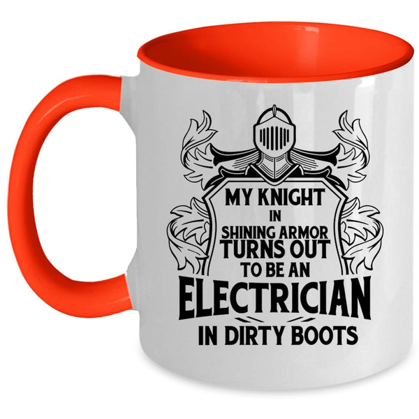 Cute Electricians Coffee Mug, To Be An Electrician In Dirty Boots Accent Mug