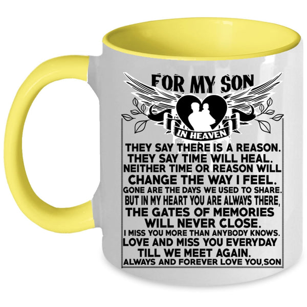 I Love My Son Coffee Mug, For My Son In Heaven Accent Mug