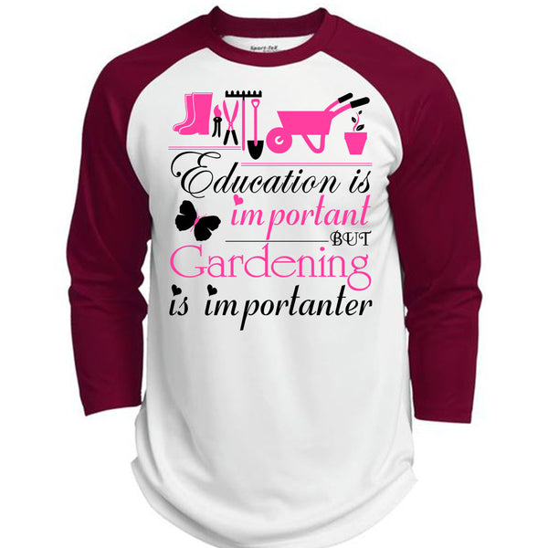 Education Is Important But Gardening Is Importanter T Shirt, Being A Gardener T Shirt, Awesome T-Shirts  (Polyester Game Baseball Jersey)