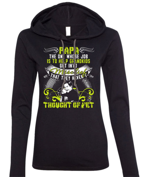 Papa The One T Shirt, Help Grandkids T Shirt (Anvil Ladies Ringspun Hooded)