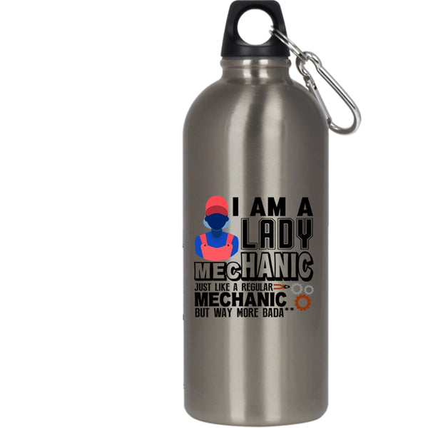 I Am A Lady Mechanic 20 oz Stainless Steel Bottle,Gift For Wife Outdoor Sports Water Bottle