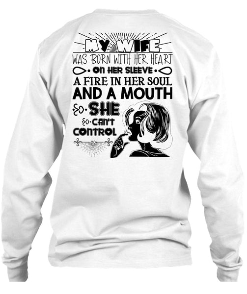 My Wife Was Born With Her Heart T Shirt, I Love Wife T Shirt