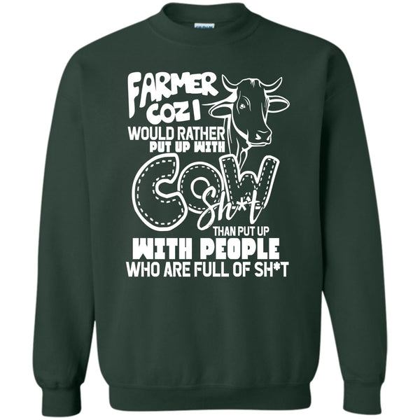 Rather Put Up With Cow T Shirt, Coolest Farmer Sweatshirt
