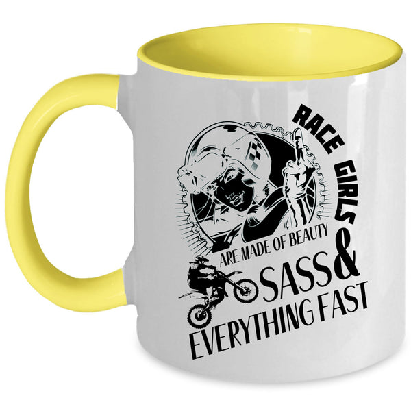 Cool Girls Coffee Mug, Race Girls Are Made Beauty Accent Mug