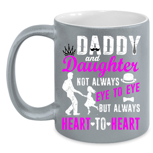 Daddy And Daughter Coffee Mug, Heart To Heart Coffee Cup