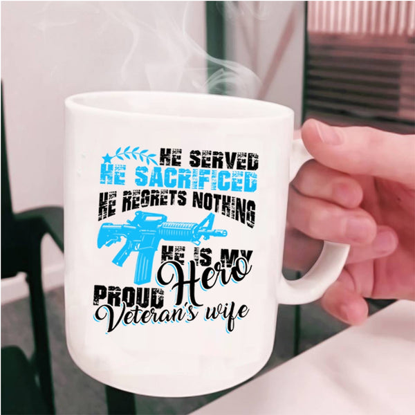 Cool Just Married Coffee Mug, Proud Veteran's Wife Cup