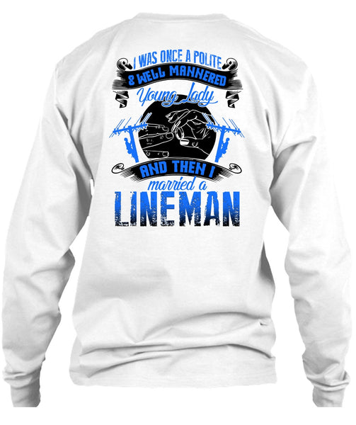 I Married A Lineman T Shirt, I Love Lineman T Shirt