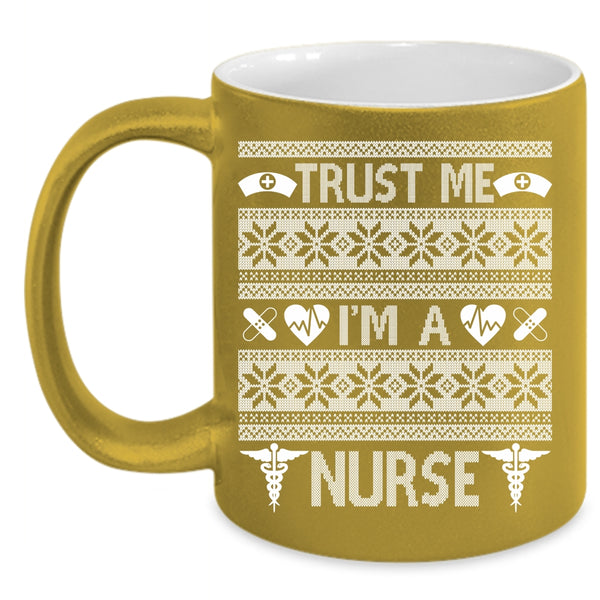 Trust Me I'm A Nurse Coffee Mug, Merry Little Christmas  Coffee Cup