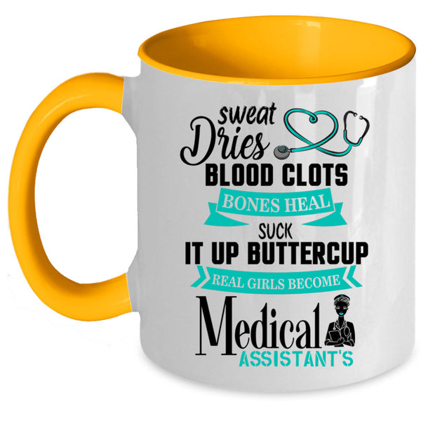 Cute Girls Coffee Mug, Real Girls Become Medical Assistant Accent Mug