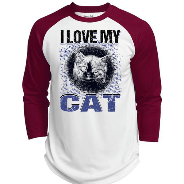 I Love My Cat T Shirt, My Favorite T Shirt, Awesome T-Shirts  (Polyester Game Baseball Jersey)