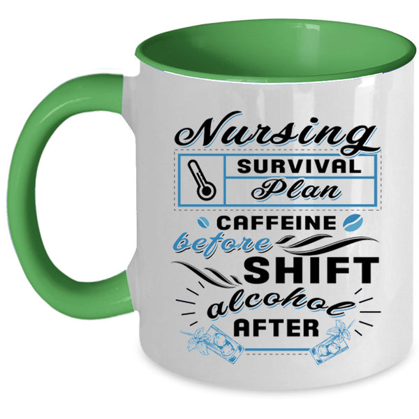 Coffee Drinker Coffee Mug, Nursing Survival Plan Accent Mug