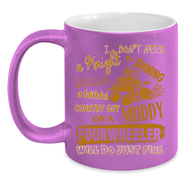 Country Guy On A Muddy Fourwheeler Coffee Mug, Country Guy Coffee Cup