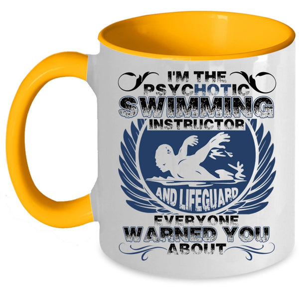 Funny Swimming Coffee Mug, Swimming Instructor And Lifeguard Accent Mug
