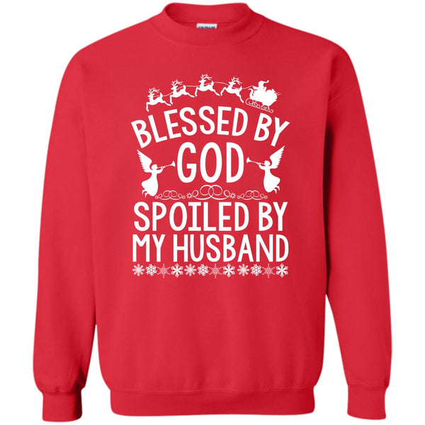 Spoiled By My Husband T Shirt, Merry Christmas Gift Sweatshirt