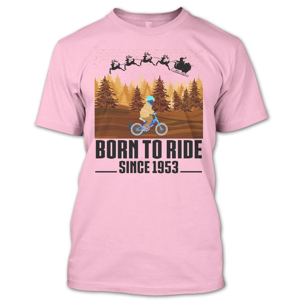 Born To Ride Since 1953 T Shirt, Biker Merry Christmas T Shirt