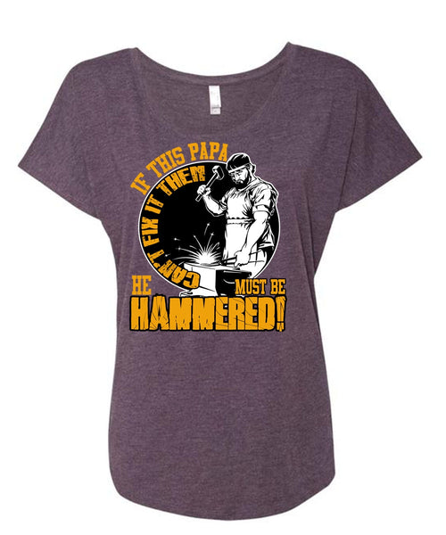 If This Papa Can't Fix It T Shirt, Being A Papa T Shirt, Cool Shirt (Ladies' Triblend Dolman Sleeve)