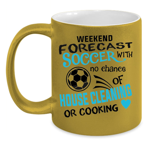 Funny Gift For Soccer Player Coffee Mug, Weekend Forecast Soccer Accent Mug