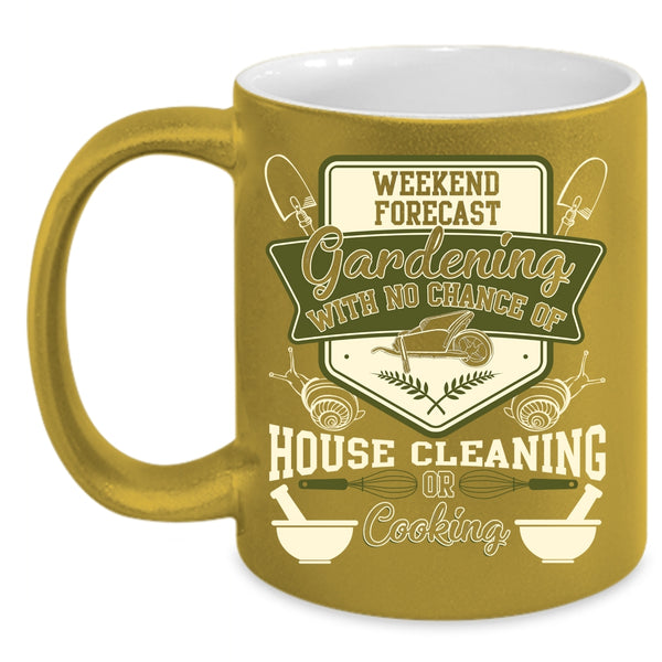 Weekend Forecast Gardening Coffee Mug, Awesome Gardener Coffee Cup