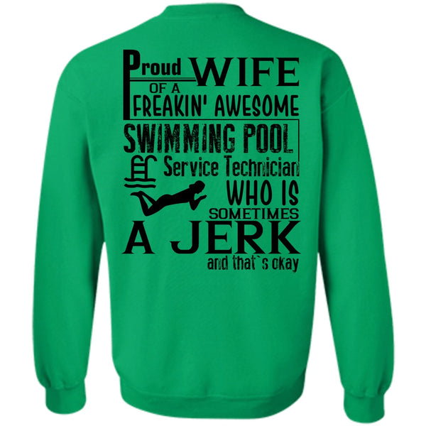 I Love Swimmer T Shirt, Proud Wife Of A Freaking Awesome Swimming Sweatshirt
