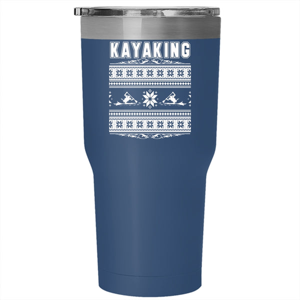Kayaking Tumbler 30 oz Stainless Steel, Make An Ugly Christmas Travel Mug