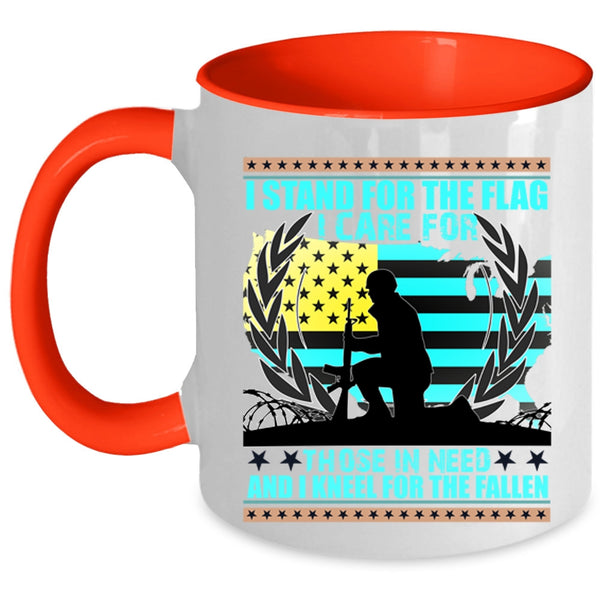Cool American Flag Coffee Mug, I Stand For The Flag Accent Mug