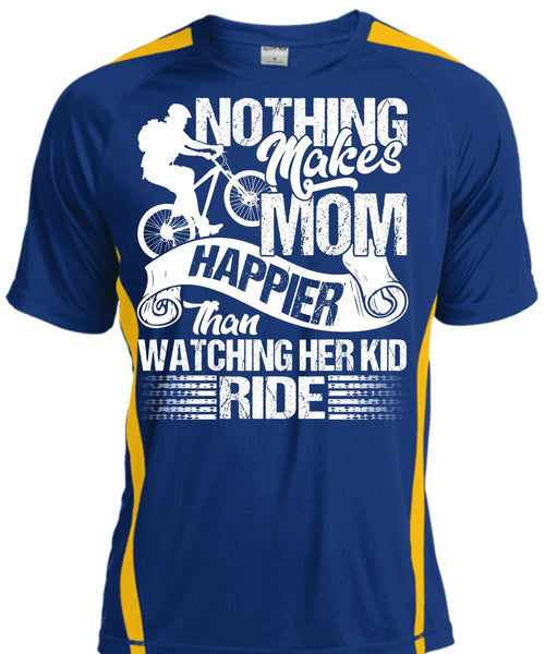 Watching Her Kid Ride T Shirt, Makes Mom Happier T Shirt, Cool Shirt