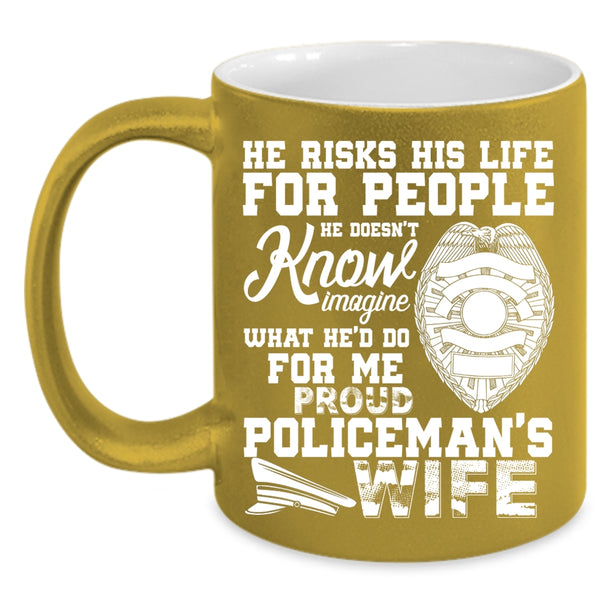Proud Policeman's Wife Coffee Mug, Beautiful Wife Coffee Cup