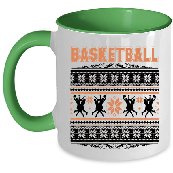 Ugly Christmas Coffee Mug, Basketball Accent Mug