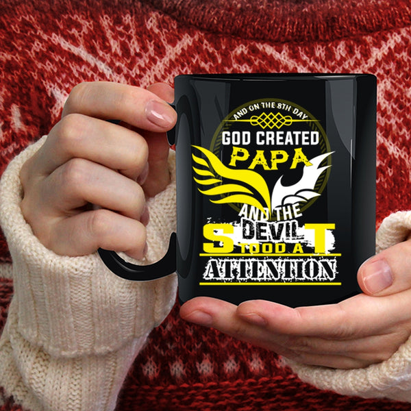 On The 8th Day God Created Papa Coffee Mug, Best Dad Ever Coffee Cup