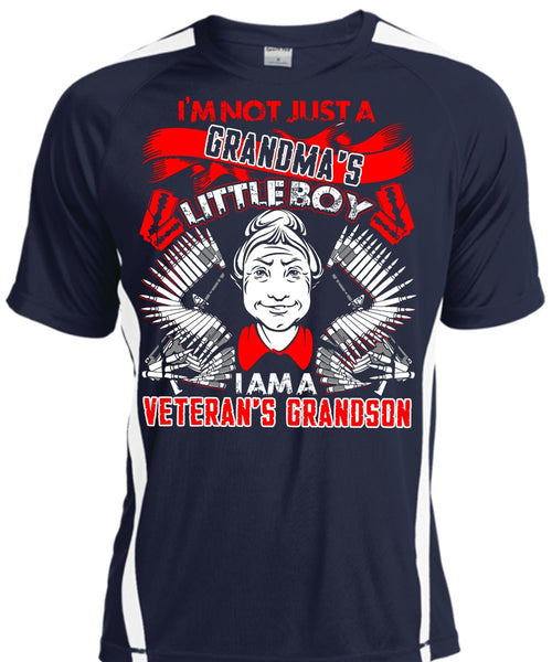 I Am A Veteran's Grandson T Shirt, Grandma's Little Boy T Shirt, Cool Shirt