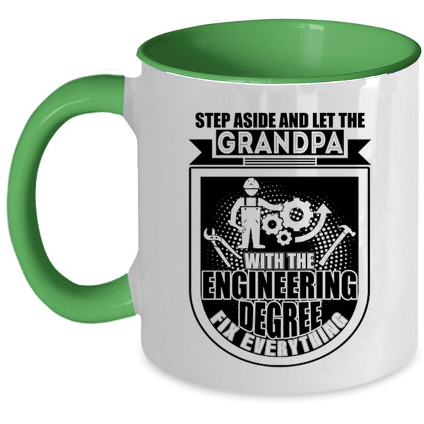Grandfather Coffee Mug, Grandpa With The Engineering Degree Accent Mug
