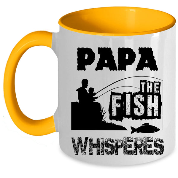 Cool Gift For Fishing Dad Coffee Mug, Papa Accent Mug