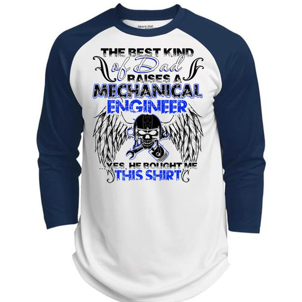 Dad Raises A Mechanical Engineer T Shirt, I Love Mechanic T Shirt, Awesome T-Shirts  (Polyester Game Baseball Jersey)