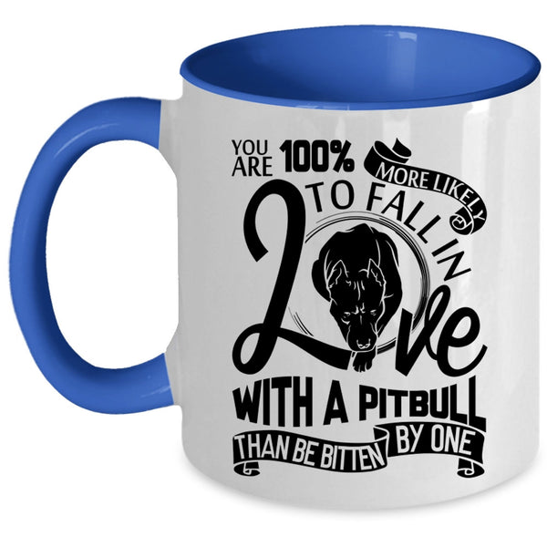 Cute Pitbull Owner Coffee Mug, Fall In Love With A Pitbull Accent Mug
