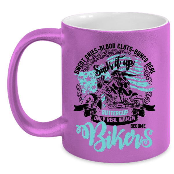 Awesome Women Coffee Mug, Only Real Women Become Bikers Accent Mug