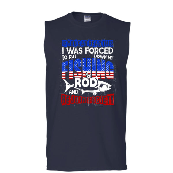 Put Down My Fishing Rod T Shirt, Rejoin Society T Shirt, Cool T Shirt (Men's Cotton Sleeveless)