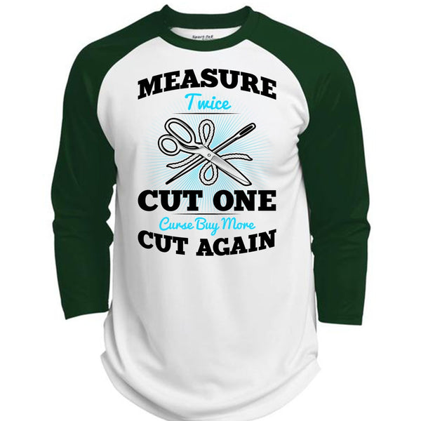 Measure Twice Cut One T Shirt, I Love Knitting T Shirt, Awesome T-Shirts  (Polyester Game Baseball Jersey)