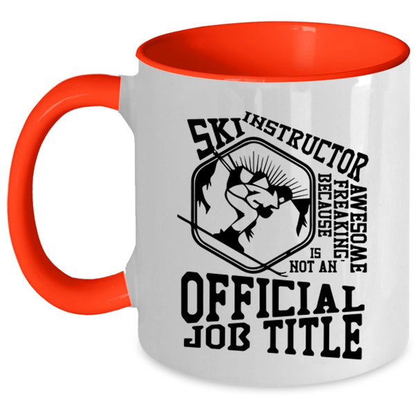 Cute Ski Instructor Coffee Mug, Awesome Ski Instructor Accent Mug
