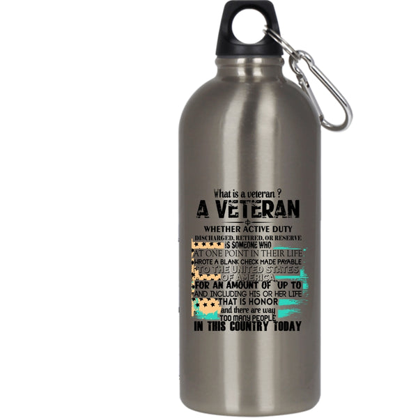 What Is A Veteran 20 oz Stainless Steel Bottle,I Love My Veteran Outdoor Sports Water Bottle