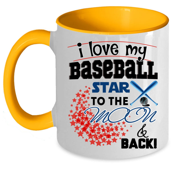 Cool Baseball Player Coffee Mug, I Love My Baseball Star Accent Mug